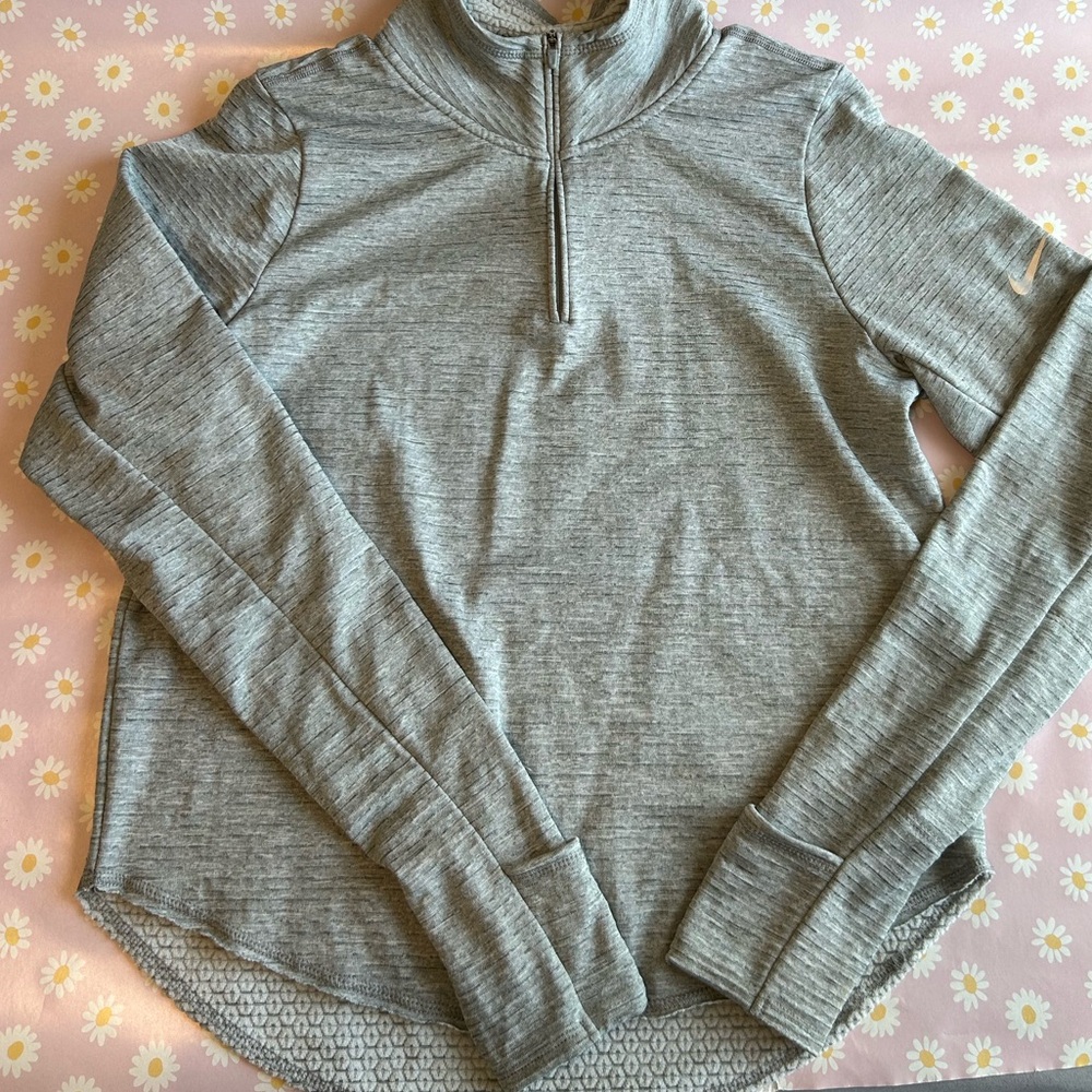 Nike dri fit Gray Quarter-Zip running Sweater